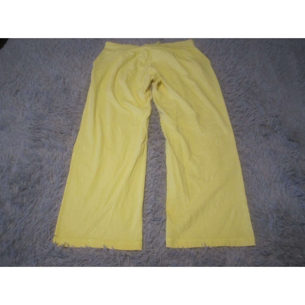 Danskin Pants Womens Large Petite Yellow Straight Leg Loose Fit Stretch - Picture 4 of 8